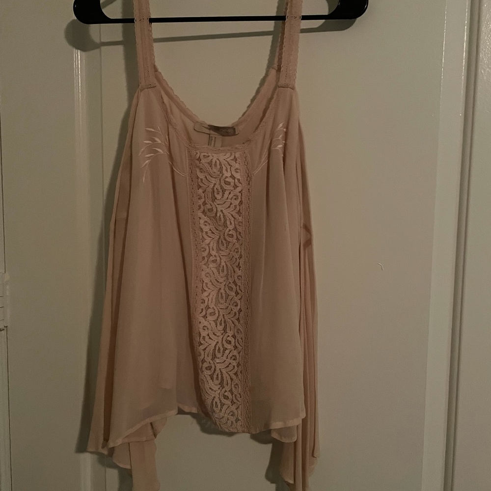 Blush off the shoulder blouse